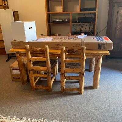 Log table-includes four chairs