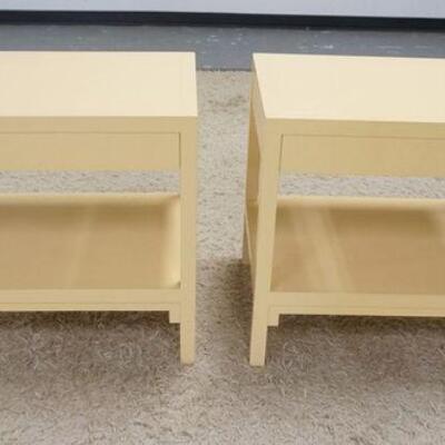 1115	PAIR OF ONE DRAWER MODERN SIDE TABLES, PAINTED, 30 IN X 20 IN X 26 IN HIGH
