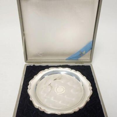 1073	STERLING SILVER PLATE  950 IN ORIGINAL BOX FROM M MIKIMOTO, GINZA TOKYO, 7 1/4 IN, 5.655 TOZ
