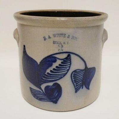 1001	NA WHITE & SON BLUE DECORATED CROCK, 10 1/4 IN HIGH
