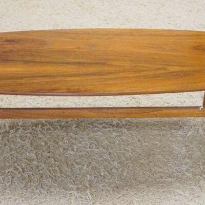 1114	OVAL COFFEE TABLE, 60 IN X 17 IN X 14 1/2 IN HIGH
