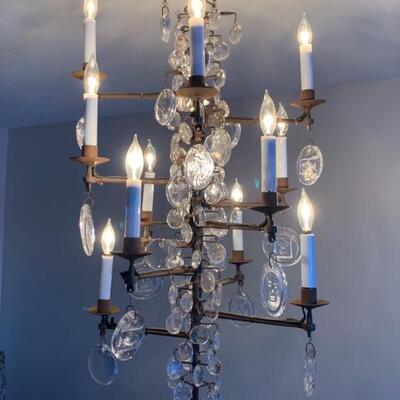 $2,500
MCM Eric Hoglund chandelier
Sweden, circa 1960â€™s
Stunning 12 arm wrought iron chandelier has been electrified showing off the...