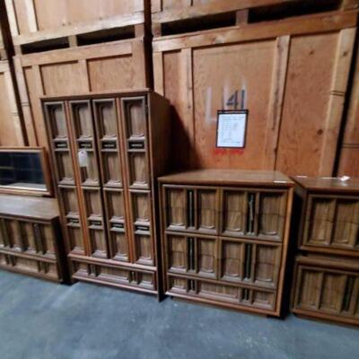 #2012 â€¢ Matching Vintage Basset Dresser Set:Includes: Long Dresser With Mirror 72"x18"29" Wardrobe...