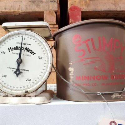 #1058 â€¢ Vinatge Health-O-Meter & Stumpy Winnow Bucket