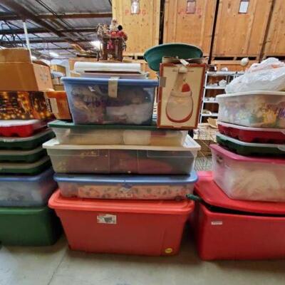 #4636 â€¢ Christmas Decor Includes Wrapping Supplies, Artifical Tree, Tree Skirt, Figurines, Nutcrackers, And More