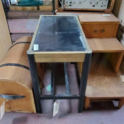 #2090 â€¢ Wooden Trunk and 2 Side Tables