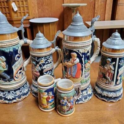 #4545 â€¢ 4 Beer Steins And 2 Cups: 