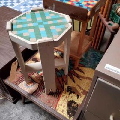 #2050 â€¢ 3 Tile Topped Side Tables: 