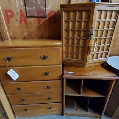 #4902 â€¢ Dresser, Wall Cabinet, And Bookshelf Measurements Range Approx 28"x14"x55" - 25"x12"x27"