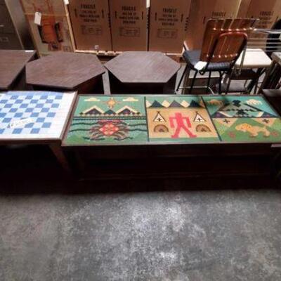 #2036 â€¢ 2 Tile Coffee Tables And Tile Side Table