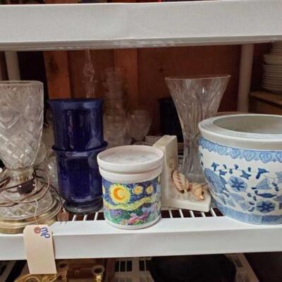 #4546 â€¢ Glassware, Liquor Bottle, Lamp, Vases, Book Ends & More!