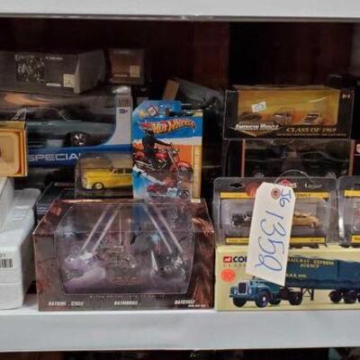#1352 â€¢ Model Cars Includes AutoScenes, Hot Wheels, Maidstone, Corgi Fallen Flags, And More Scales Include HO, 1:18, 1:64, And 1:43