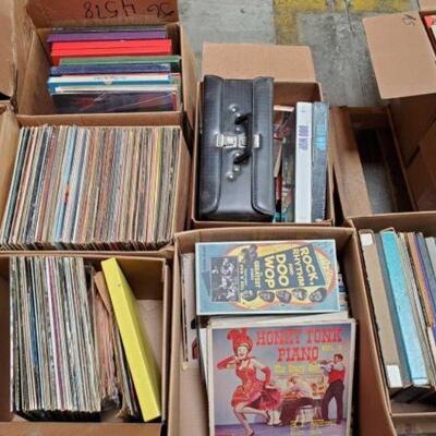 #4578 â€¢ Pallet of Vintage Records, CD Collections, Cassettes Includes Honk Tonk Piano Vol.3 The Crazy Guy, The Voices of Patti Page,...