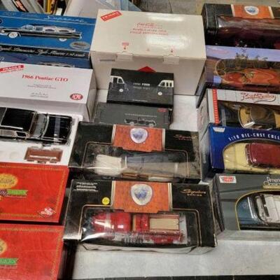#1334 â€¢ 15 Diecast Collectable Cars and Trucks Brands include Coca-Cola, Guitoy, Unique Replicas, Road Signature, Motor Max, Acme and...