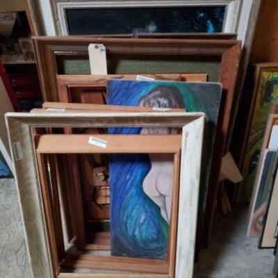 #2000 â€¢ 7 Pieces Of Framed Artwork And 6 Frames Measurements Range Approx 13"x19"-45"x33"