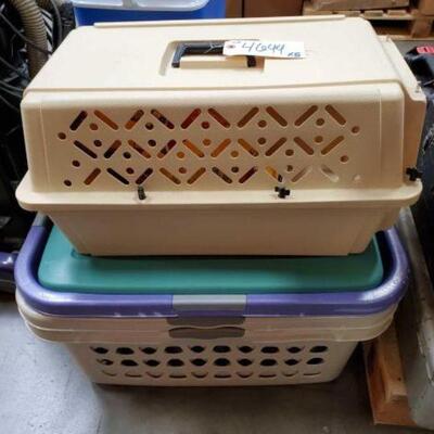 #4644 â€¢ Pet Crate, Tote, And 3 Laundry Baskets: 