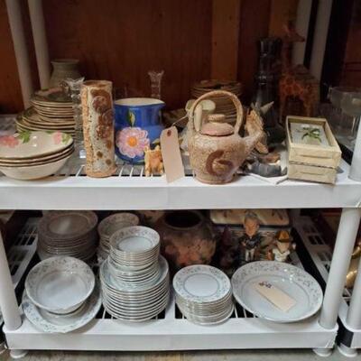 #4536 â€¢ Dishware, Figurines and Candle Holders: Includes Dishware Sets, Teapot, Vases, Crocks, Padres Bobble Heads and More!