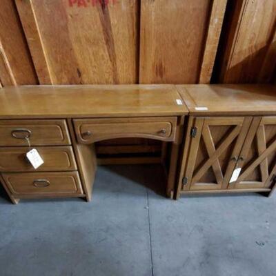 #4900 â€¢ Desk And Cabinet Measures Approx 30"x18"x30"-48"x18"x30"