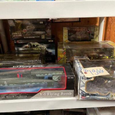 #1366 â€¢ 9 Model Tanks, Trucks, Planes, and More
