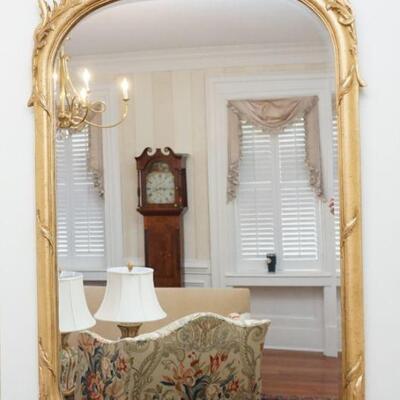 LARGE CARVED HICKORY MANOR HOUSE MIRROR