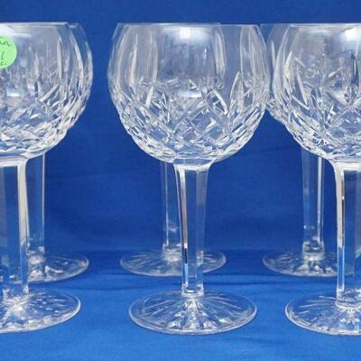 6 WATERFORD LISMORE BALLOON WINE GLASSES