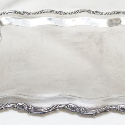 Large Mid Century Sterling Silver Tray by Camussa. Hallmark Industria Peruana Plata Sterling 925 Camussa. Rectangular, with flaring...