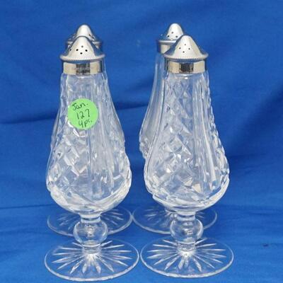 4 TALL WATERFORD SALT PEPPER SHAKERS