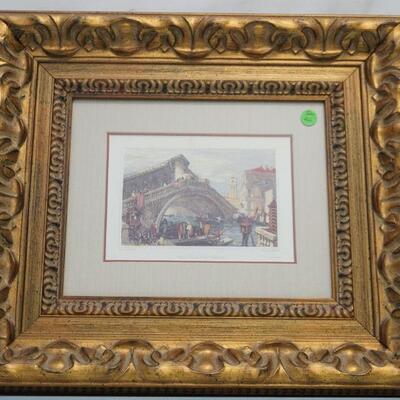 ANTIQUE HAND COLORED VENICE ENGRAVING