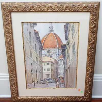 LARGE FRAMED ITALIAN STREET SCENE