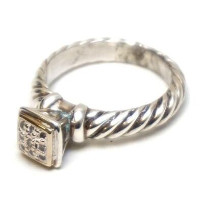 DAVID YURMAN PAVE DIAMOND CABLE RING