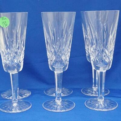 6 WATERFORD LISMORE CHAMPAGNE FLUTES