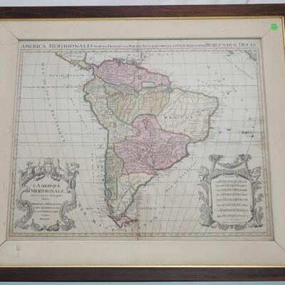 ANTIQUE COPPER ENGRAVING MAP SOUTH AMERICA