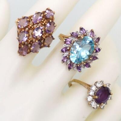 3PC 10KT GOLD FASHION RINGS