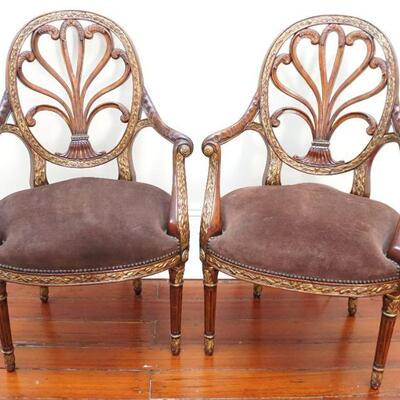 PAIR THEODORE ALEXANDER NEOCLASSICAL ARMCHAIRS