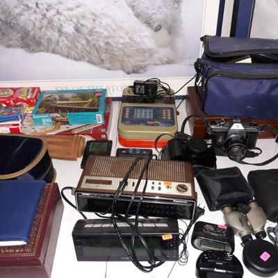 clock radios, alarm clocks, TI spell and tell, games, cameras.