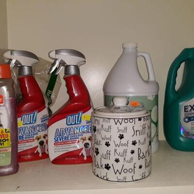 Pet carpet cleaning chemicals.