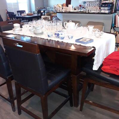 bar height table with seating