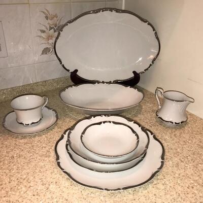 Harmony House - Starlight china - service for 8 and serving pieces