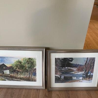 BEAUTIFULLY FRAMED WATER COLOR PRINTS $125.00 EACH