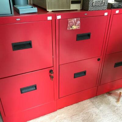 Red File Cabinets 2 drawer by Hon