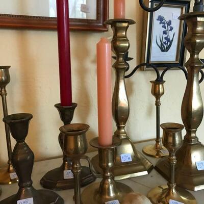 Collection of Brass Candlesticks
