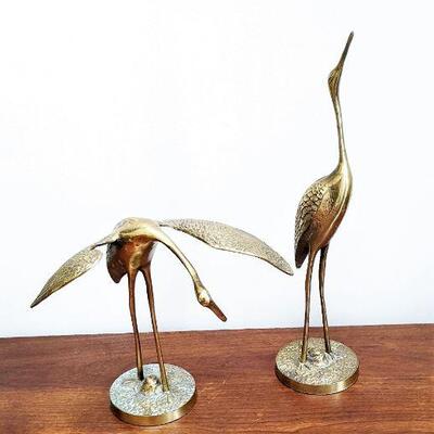 Solid brass vintage egrets
