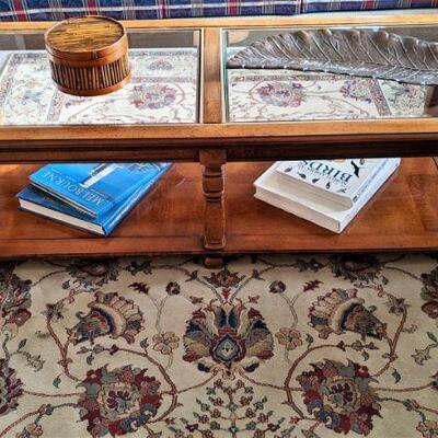 Vintage coffee table with glass inserts
