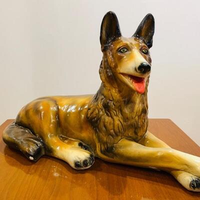 Vintage Chalkware Shephard Dog Statue 
Lot #: 127