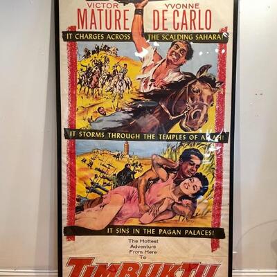 LARGE Over 6ft Vintage Movie Poster - The Hottest Adventure From Here To Timbuktu 
Lot #: 57