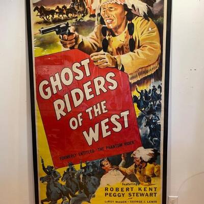 LARGE Over 6ft!!! Vintage Movie Poster - Ghost Riders Of The West 
Lot #: 56