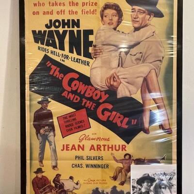 Vintage Movie Poster - The Cowboy And The Girl - Includes Photo 
Lot #: 51