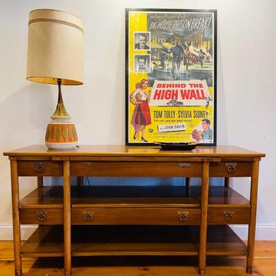 Mid Century Modern Sideboard / Dining Table With 5 Leafs