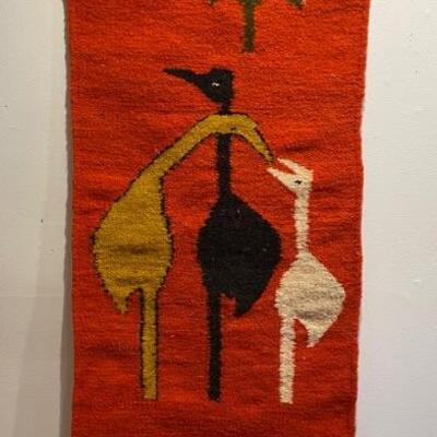 Mid Century Wool Woven Wall Tapestry 
Lot #: 24