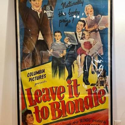 LARGE Over 6ft !!!! Vintage Movie Poster - Leave It To Blondie 
Lot #: 54